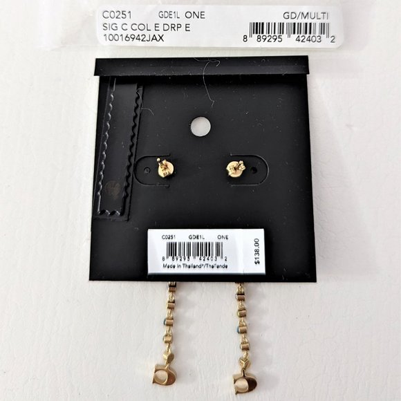 Coach 2021 Pride Collection Multicolor Crystals Stone Drop Earrings - Picture 3 of 3